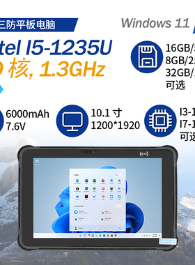 10寸i5-1235u/i-1255u处理器Windows三防平板智能终端工业平板