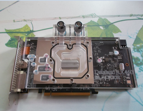 迪兰RX460 4G显卡水冷头 全覆盖 紫铜