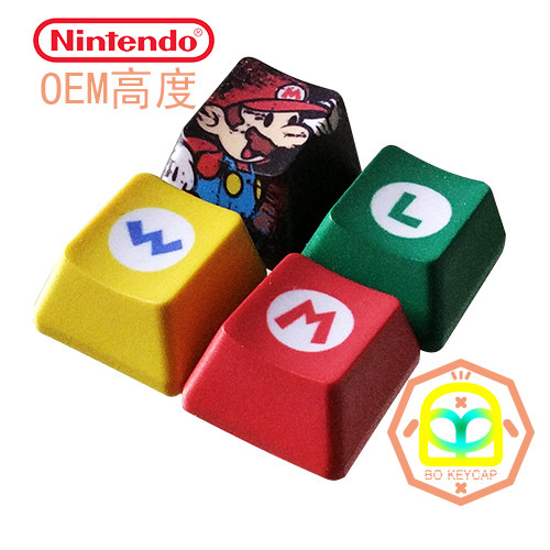 PBT五面热升华任天堂马里奥键帽OEM个性键帽机械键盘帽樱桃机械轴 - 封面