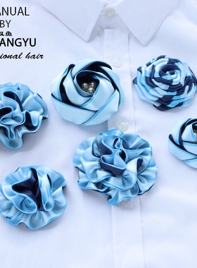 新款胸花领花女职业领结头花套装商务正装蓝色建行邮政衬衫领