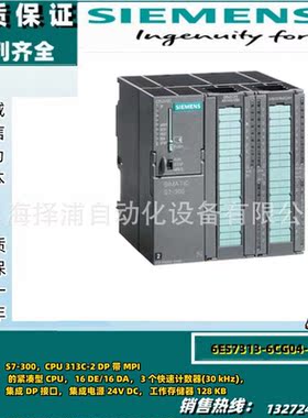 6ES7313-6CG04-0AB0西门子S7-300标准型CPU全新6ES73136CG040AB0
