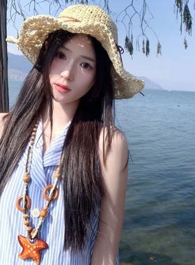 复古做旧木质星星项链女小众设计感高级轻奢气质百搭毛衣链配饰