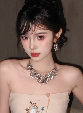 欧美时尚个性夸张项链套装女小众设计感高级轻奢气质百搭锁骨链