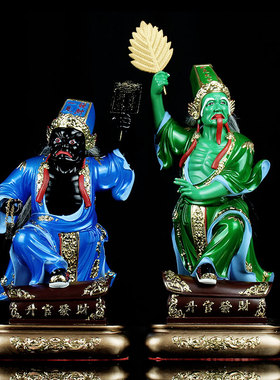 2023新款七爷八爷像家用阴神乩童神摆件黑白无常佛像大二爷伯神像
