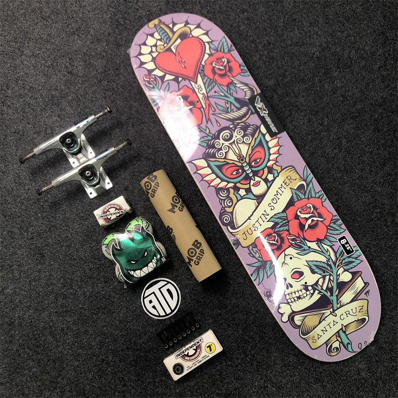 santa cruz vx滑板整板双翘板专业板8.25成人超轻弹小火人轮子