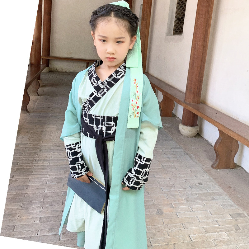 t118汉怡百黛 灵兮 亲子汉服古风两件儿童古风原创国学诵经古装新