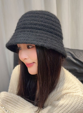 秋冬保暖显脸小女针织渔夫帽