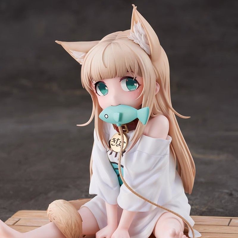 黄豆粉手办我家猫坐姿坐着吃鱼猫原画萝莉模型玩具玩偶公仔摆件,家居饰品,3D模型摆件,淘宝优惠券,粉丝福利购,淘宝优惠卷