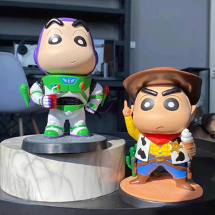 蜡笔小新胡迪巴斯光年牛仔手办模型摆件玩偶礼物公仔GK小新系列