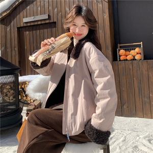 大货~粉色小个子短外套派克服毛毛内胆2C118-M869P195控298图片