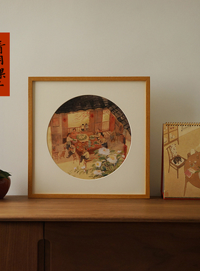 皇小小水墨家居客厅茶室复制画