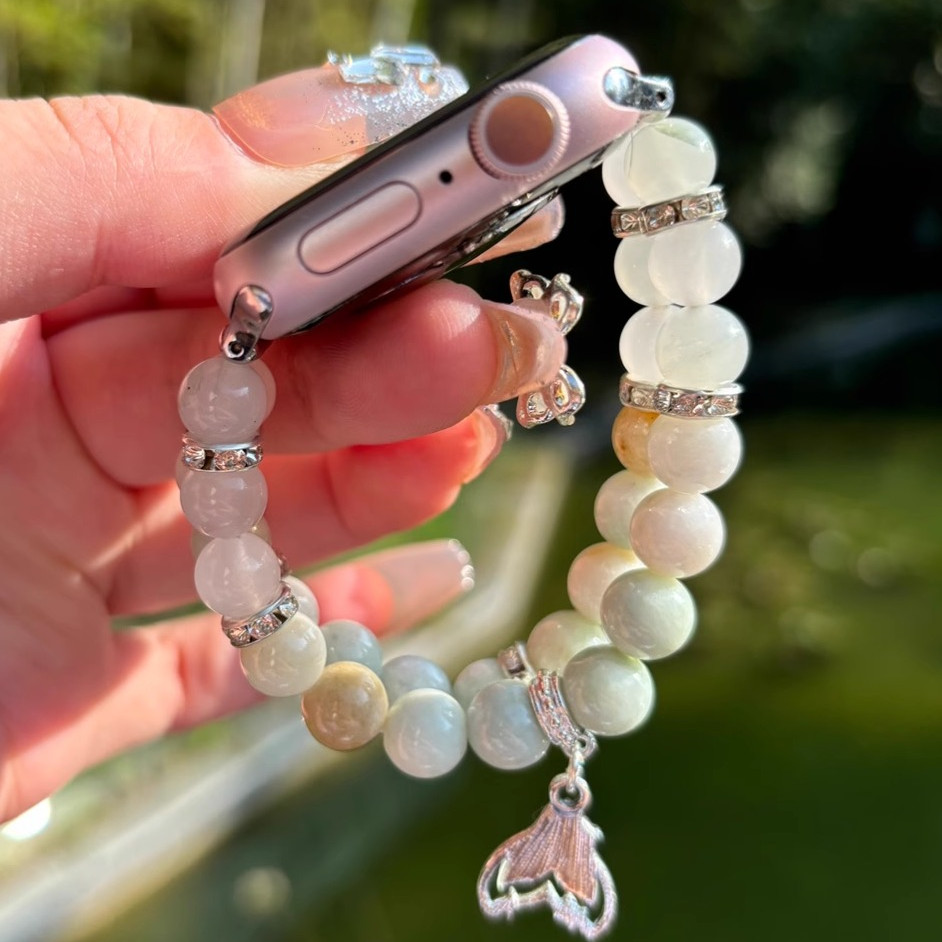 ZHUZHU原创设计天然毛田玉轻奢串珠appleiwatch女手表手链iwatch