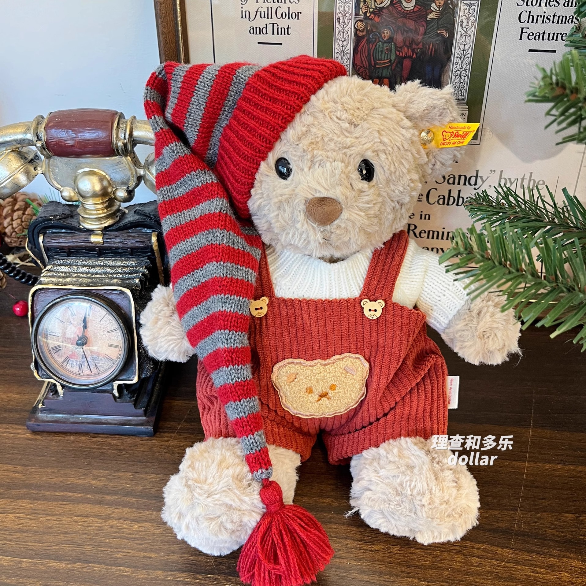 Steiff熊衣服丹麦圣诞娃衣Nici泰迪熊玩偶衣服巴塞罗熊圣诞帽衣服