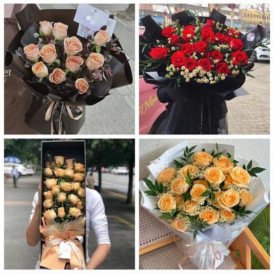 圣诞玫瑰鲜花束送老婆女朋友二连浩特市锡林浩特市多伦县同城花店