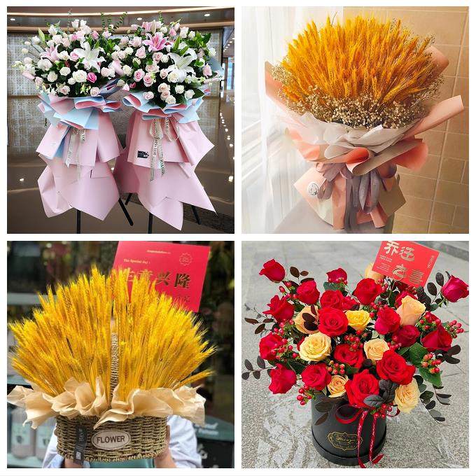孝感市云梦县应城安陆汉川市同城花店送朋友公司鲜花大麦开业花篮