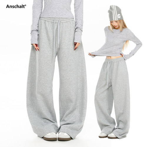 春上新休闲风百搭宽松弯刀卫裤