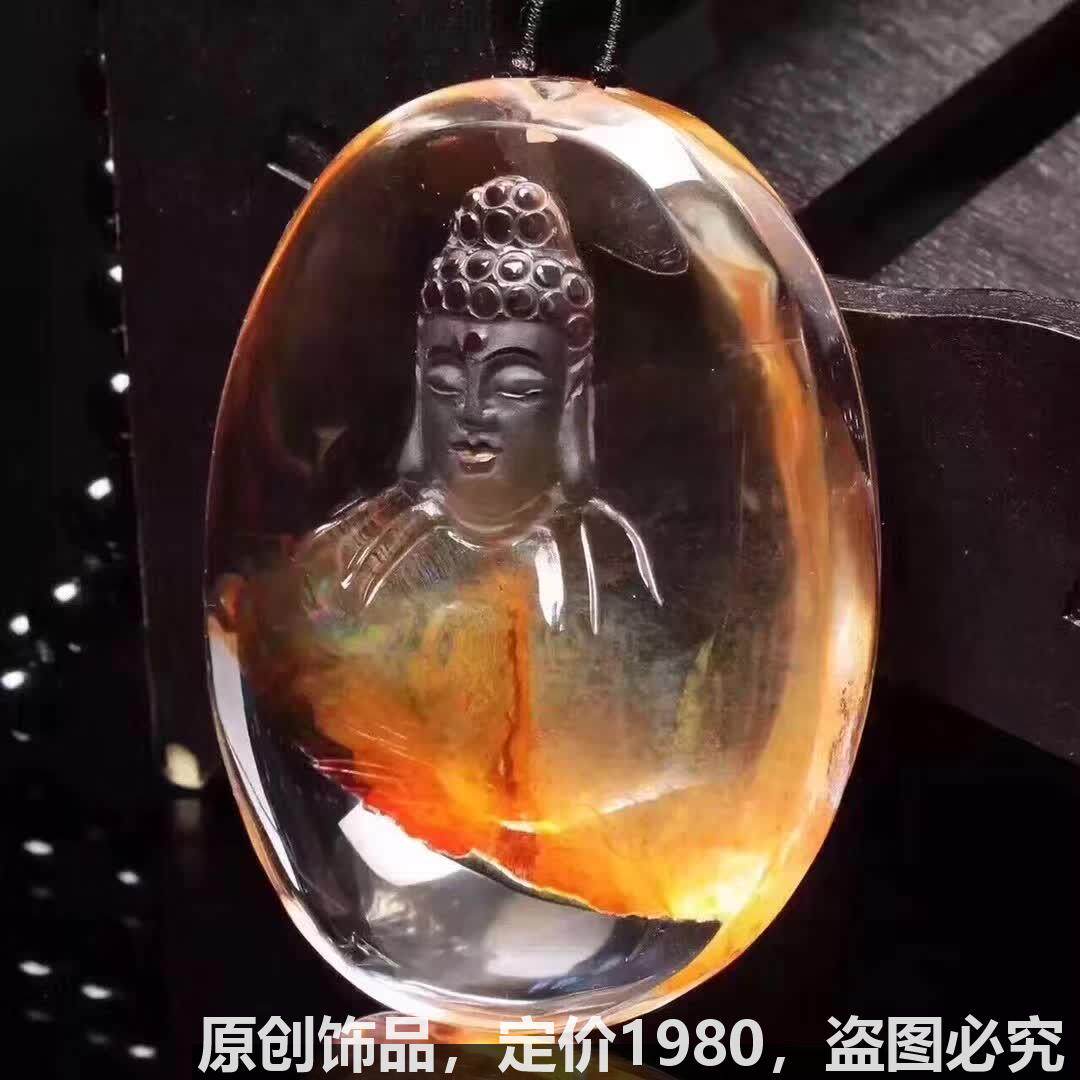 天然水晶手链吊坠挂件胶花大日如来佛祖彩虹规格 搭配