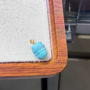 天然原矿天然水晶手链挂件吊坠绿松石猪雕刻高瓷搭配 k金扣头