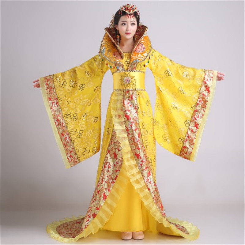 原创女唐朝皇后演出服装拖尾贵妃汉服武则天龙袍绑带宫廷公主戏服
