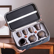bộ bình trà có túi đựng đi du lịch Zisha du lịch trà gốm bộ nhỏ túi xách tay nhà tay cầm bên ấm trà cốc ngoài trời khay trà tùy chỉnh LOGO bộ bình trà có túi đựng đi du lịch