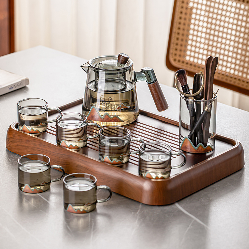 瓷牌茗玻璃泡茶壶功夫茶具套组2025新款耐高温家用茶水分离喝茶器