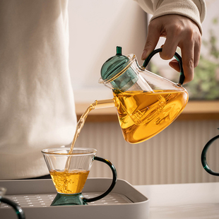 家用功夫泡茶壶简约茶盘轻奢茶杯小型办公会客室茶台 玻璃茶具套装