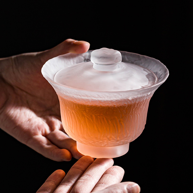 琉璃树皮纹盖碗茶杯主人杯手抓壶