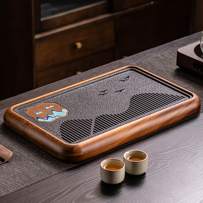 仿乌金石茶盘家用轻奢现代小型蓄排大容量茶海办公室干泡台茶托盘,餐饮具,茶盘,淘宝优惠券,粉丝福利购,淘宝优惠卷