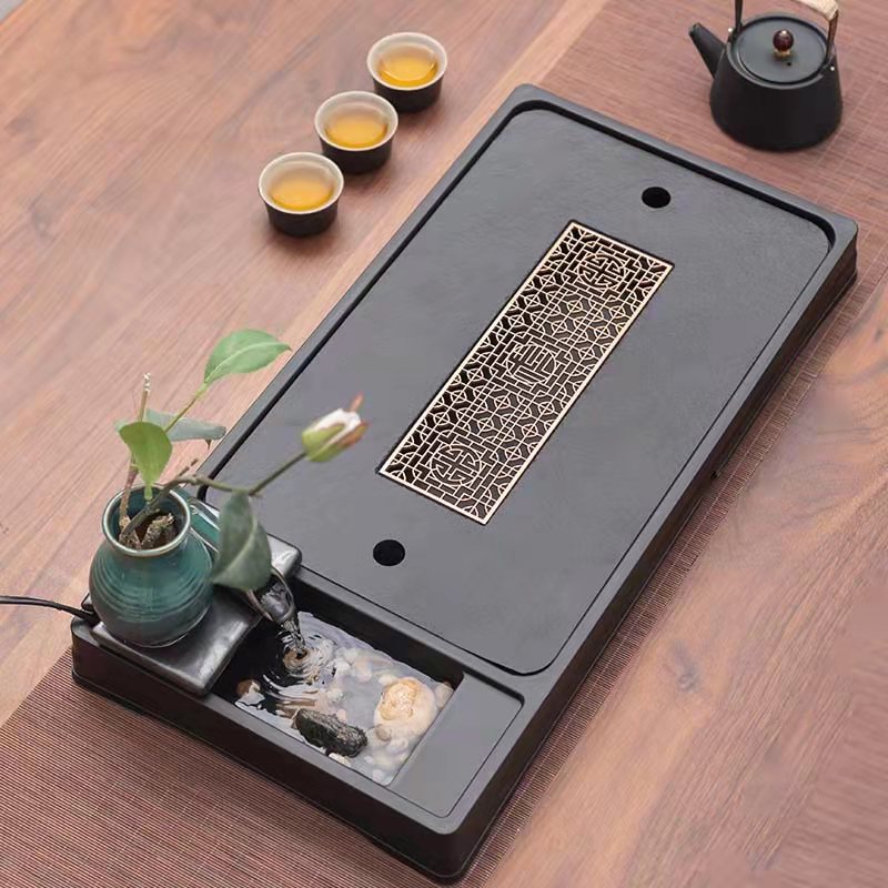 乌金石茶盘干泡盘家用石盘