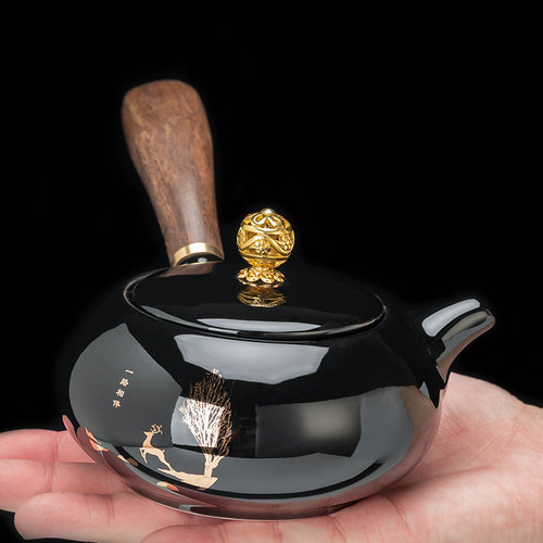 陶瓷侧把壶迷你一人饮功夫茶具
