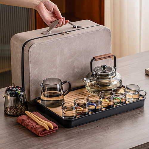 玻璃旅行茶具便携式车载泡茶器