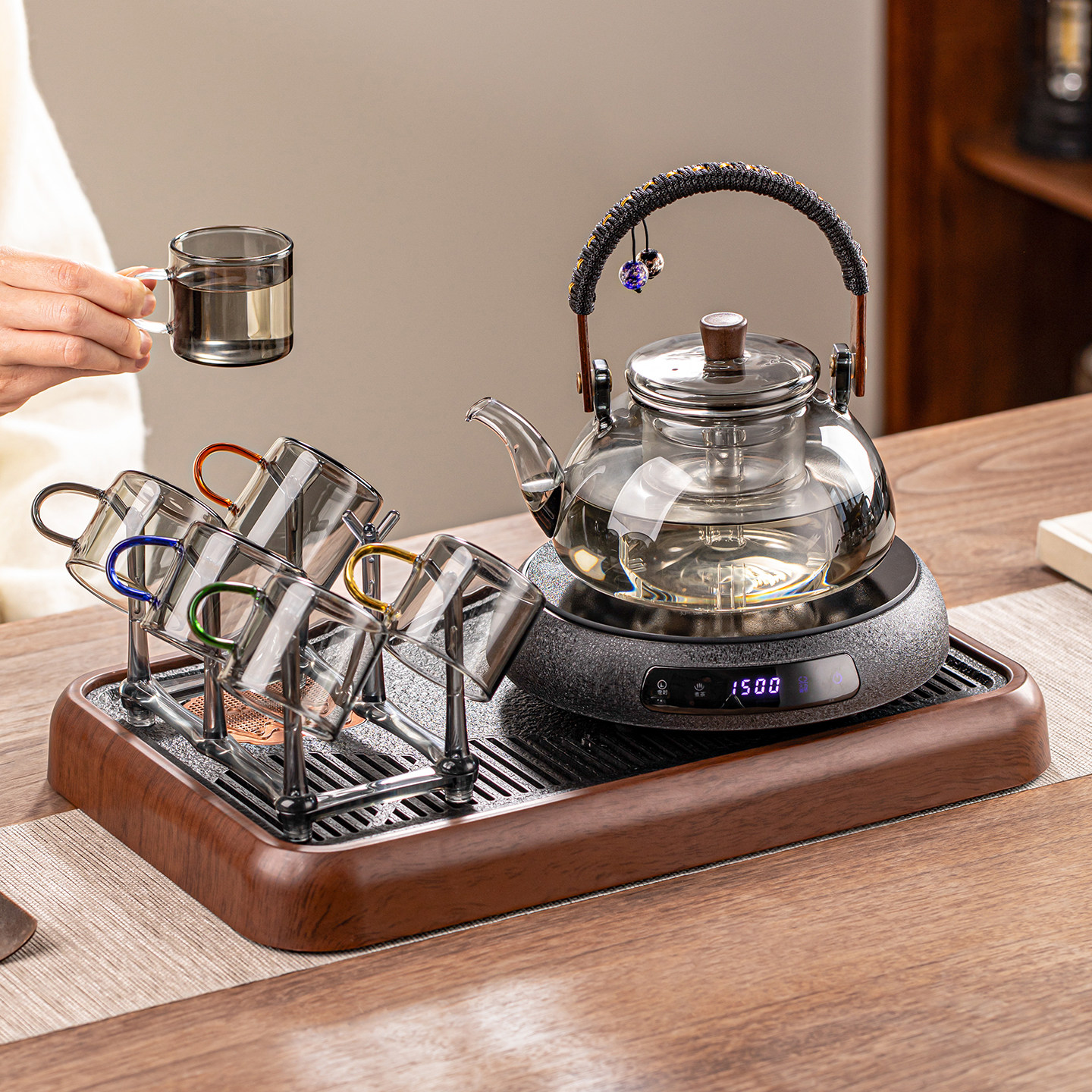 瓷牌茗玻璃煮茶壶智能电陶炉煮茶器套装加厚耐热烧水壶泡茶专用壶,餐饮具,煮茶炉,淘宝优惠券,粉丝福利购,淘宝优惠卷