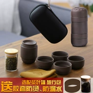 Zisha du lịch bộ trà ngoài trời di động tích hợp túi lưu trữ nhanh chóng cốc một nồi bốn cốc bộ trà kung fu ấm trà du lịch