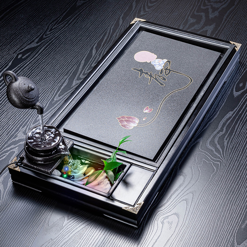 瓷牌茗变色茶盘家用茶海轻奢功夫