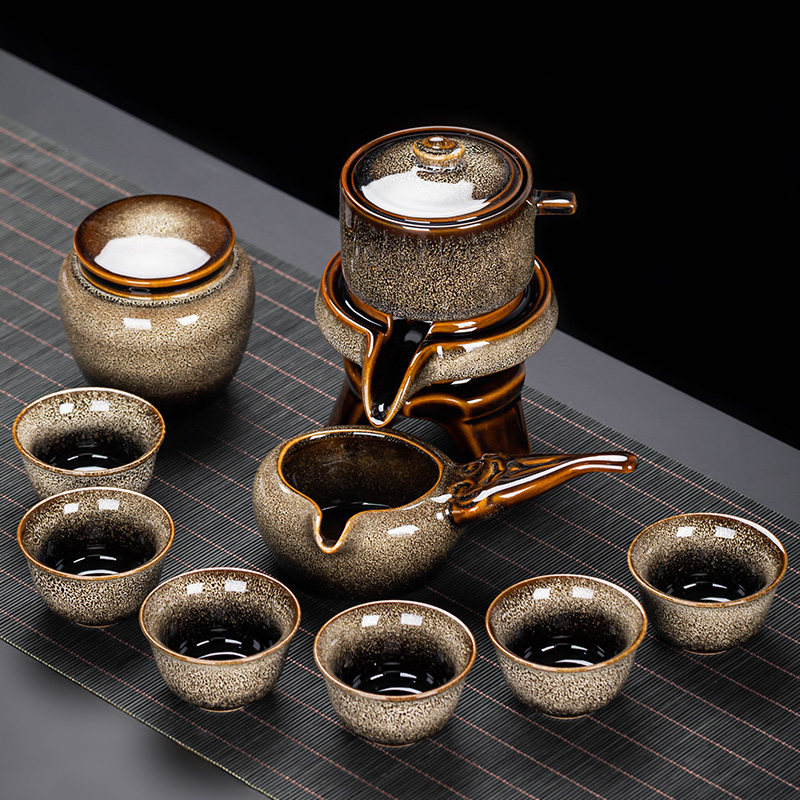 兔毫灰红自动茶具套装办公室会客泡茶复古功夫茶海茶道高档礼盒装