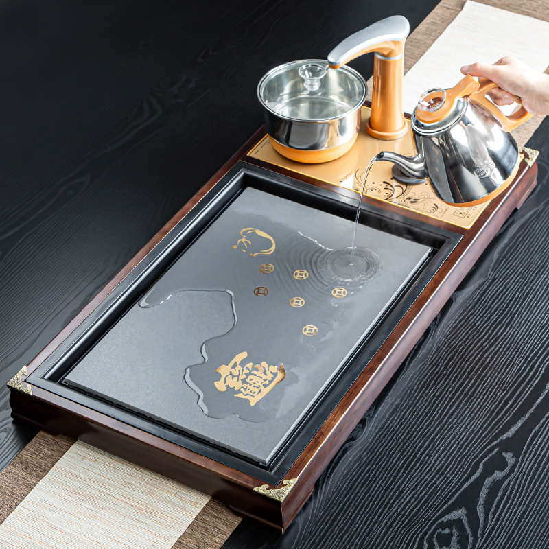 茶盘变色仿乌金石水壶套装一体