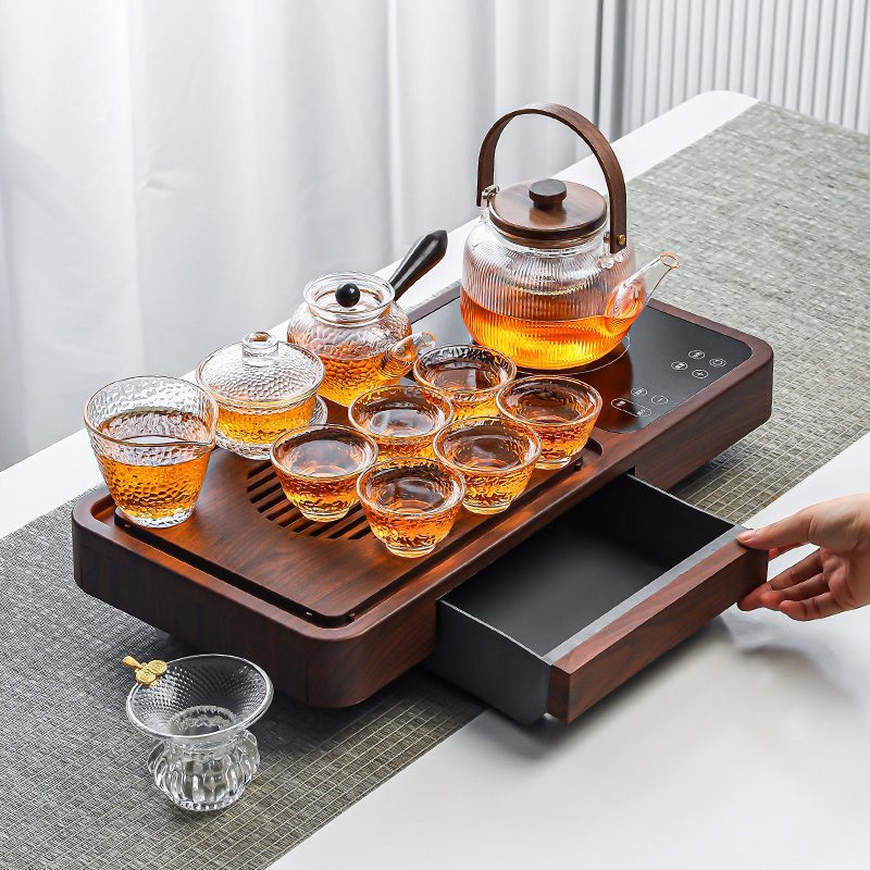 茶壶泡茶电陶炉煮茶玻璃茶具套装家用煮茶器煮茶炉茶盘整套煮茶壶