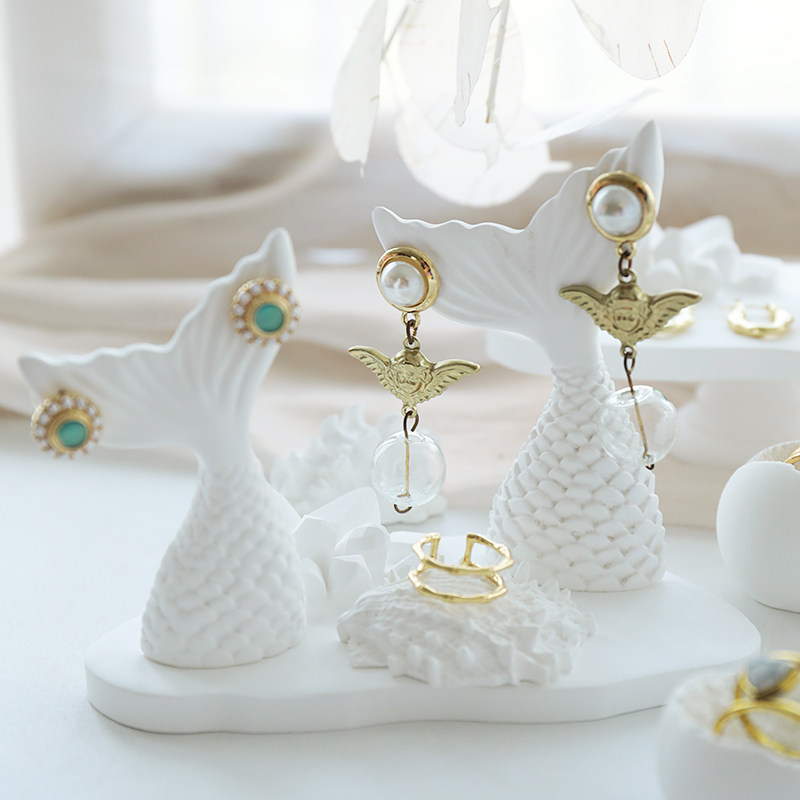 首饰展示架创意白色石膏摆件戒指托项链柜台饰品陈列拍照展示道具