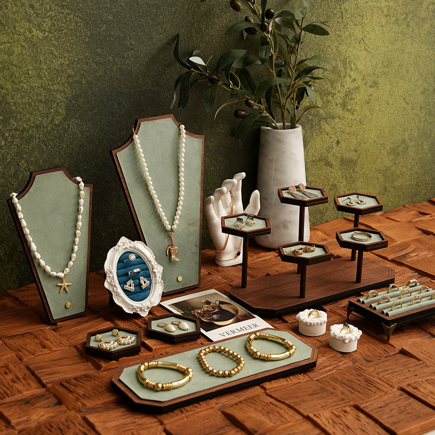 首饰展示架复古立式人形项链板耳环戒指珠宝饰品收纳陈列摆件道具