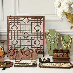 首饰展示架创意绿色人形项链架珠宝店铺戒指耳环收纳陈列拍照道具