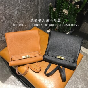 真皮双肩背包女 H家凯莉包软牛皮书包韩版时尚休闲单肩背包