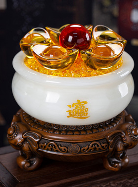 石诚记天然玉石聚宝盆开业送礼