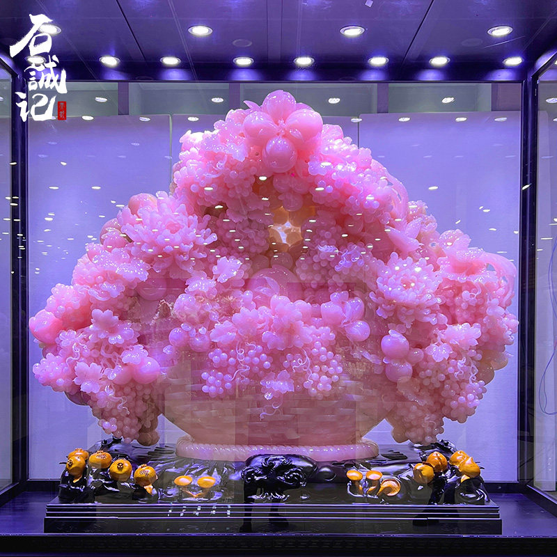 石诚记天然玉石大型雕刻摆件中式