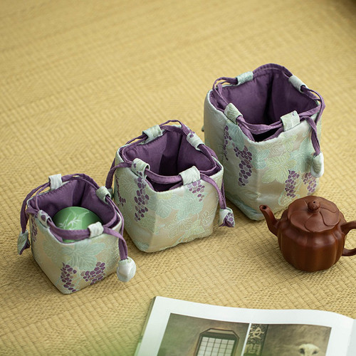 茶具收纳包主人杯盖碗布袋家用便携式提包高颜值快客织棉收纳袋