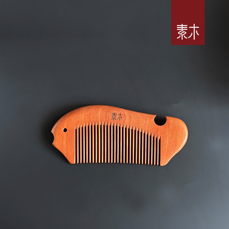 老桃木梳小木梳《小鱼》