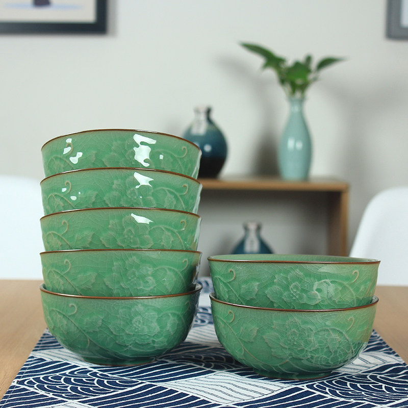 陶瓷中式家用哥窑复古餐具冰裂纹