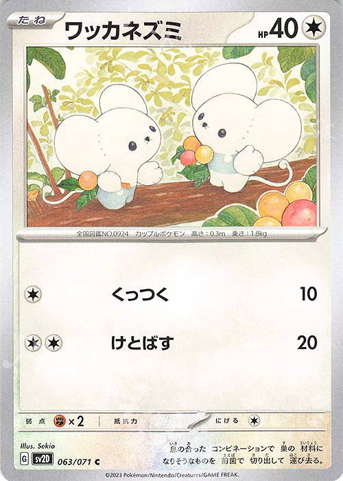 PTCG 宝可梦卡牌日版 SV2D  日文  一对鼠