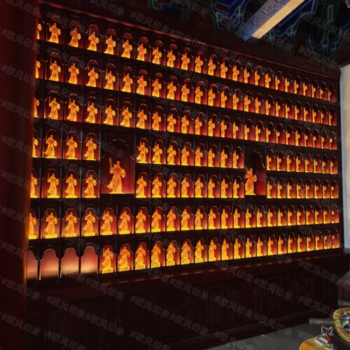 欧风印象万佛墙厂家直销寺院千佛龛牌位定制上门安装