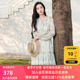 系带V领碎花雪纺裙法式 三彩2026春季 新款 连衣裙A字裙大摆裙S
