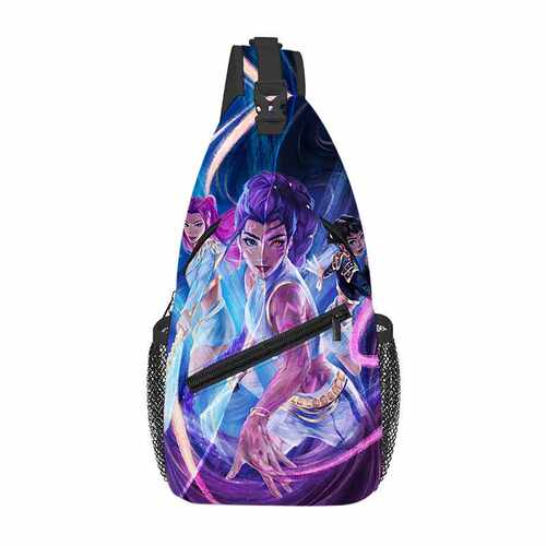 K-Pop Demon Hunters 猎魔女团学生小号全印卡通胸包休闲百搭挎包